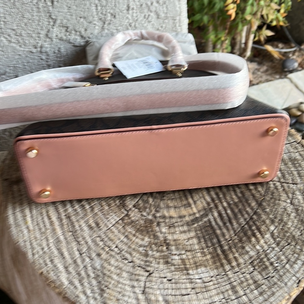 NEW Coach Katy Satchel in Signature Canvas & Shell Pink - Picture 9 of 9